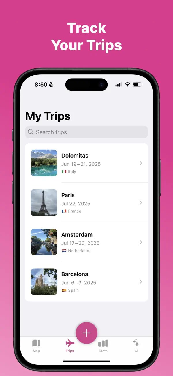 MyTrips: Travel Map Tracker – screenshot 1