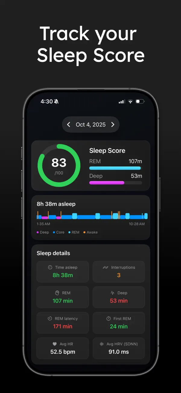 Sleep Score & AI Coach – screenshot 1